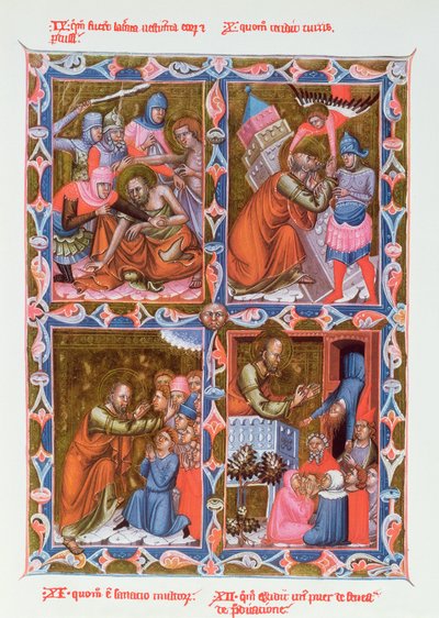Scener fra Saint Pauls liv, faksimile af et manuskript fra det 15. århundrede af Legendaire des Anjou-Hongrie, skole i Bologna af French School