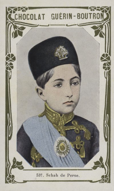 Schah de Perse (farvet foto) af French School