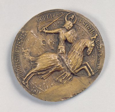 Segl af Jean IV the Valliant (1341-99) hertug af Bretagne (voks) af French School