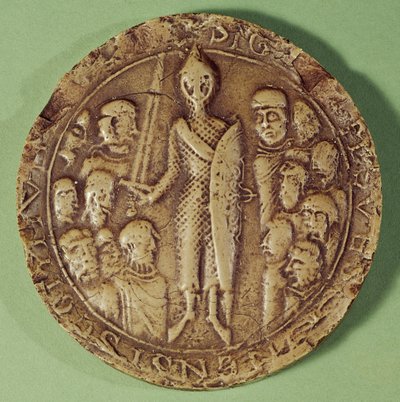 Segl fra Soissons kommune, 1228 (voks) af French School