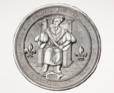 Segl fra kongen af Basoche, lederen af lauget af juridiske embedsmænd i Paris-retssystemet, fra Les Arts au Moyen Age, udgivet 1873 af French School