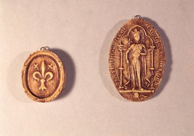 Segl fra Marguerite de Provence (1221-95) 1284 (voks) af French School