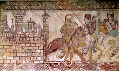 Andet korstog (1147-1149): starten på korstogene. Fresko af kapellet i Cressac af French School