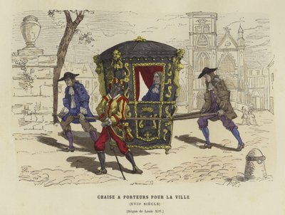 Sedan stol til brug i byen, regeringstid af Louis XIV af Frankrig, 17. århundrede af French School