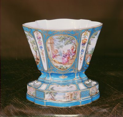 Sevres Eventtail blå-celeste plantekasse (porcelæn) af French School