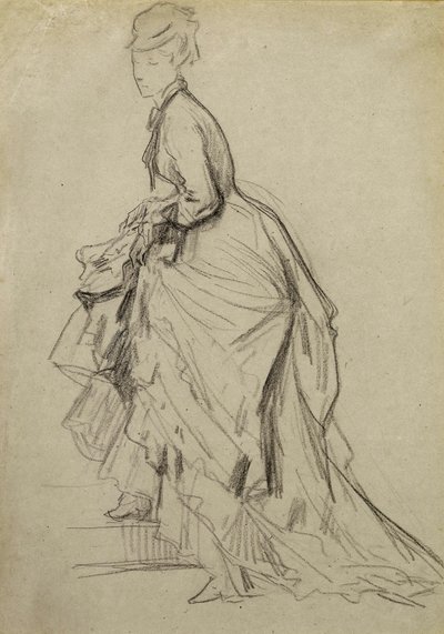 Viser en ankel, ca. 1880 (kridt på papir) af French School