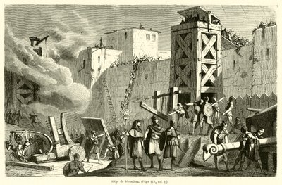 Siege de Jerusalem (gravering) af French School