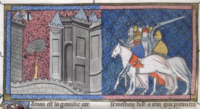 Belejringen af Damaskus - Ludvig VII den Unge af French School