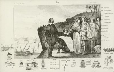 Siege of La Rochelle, France, 1627-1628  af French School