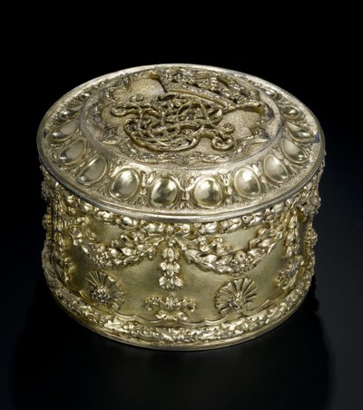 Silver-gilt circular box with cover from the Lennoxlove toilet service, owned by Frances Teresa Stewart, Duchess of Richmond and Lennox: French, Paris, assayed between April and September 1672dani af French School