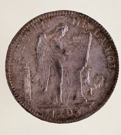 Sølv fransk ecu (scude), den franske republik (1793-1804) af French School