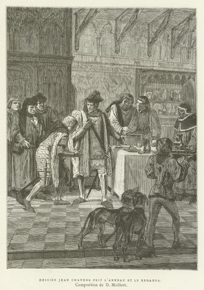 Sir John Chandos tog ringen og så på den af French School