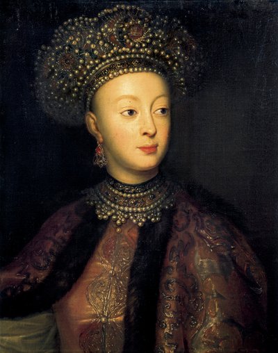 Sophia Alekseyevna af Rusland (olie på lærred) af French School