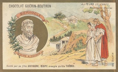 Sofokles (495 f.Kr. J-C-406 f.Kr.), græsk tragedier, forfatter til "Oedipus a Colone", stykke spillet posthumt i 401 f.Kr. af French School