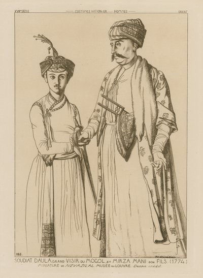 Soudiat Daula, mongolernes storvesir og hans søn, Mirza Mani (1774) af French School