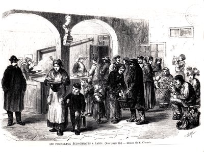 Suppekøkken i Paris, ca. 1860 af French School
