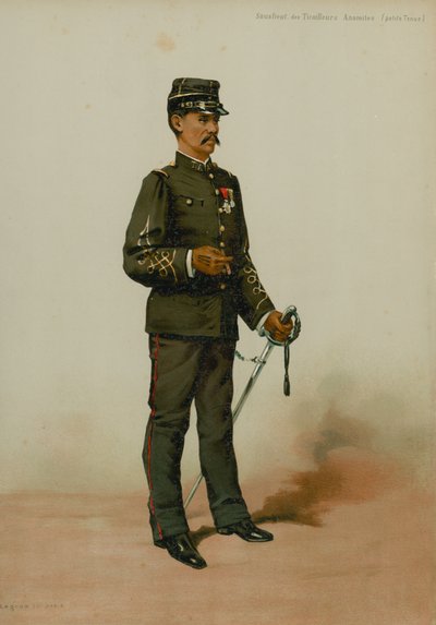 Viceløjtnant for Anamite Skirmishers (lille tøj) af French School