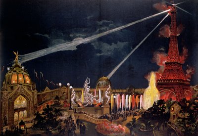 Souvenir of Illuminations i Paris for at fejre 1. århundrede for den franske revolution under 1889 Exposition Universelle af French School