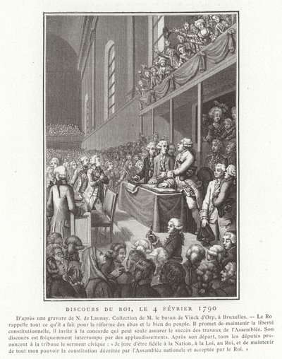 Tale af kong Louis XVI af Frankrig til nationalforsamlingen, den franske revolution, 4. februar 1790 af French School