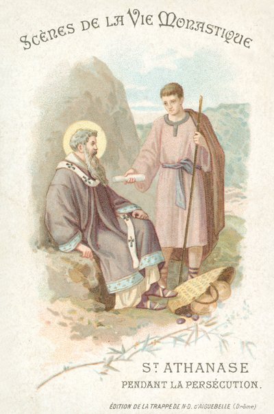 Sankt Anathasius under forfølgelsen af kristne (chromolitho) af French School