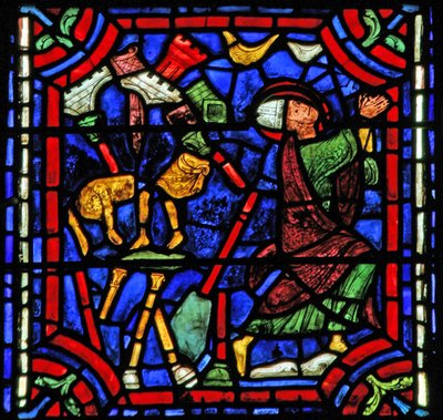 St. Apollinaire: Apollons tempel falder, mens han beder (w36) af French School