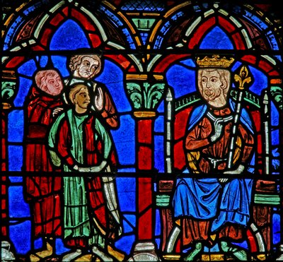 St. Cheron Fenster: Clotairs Sohn wird zum Grab geführt von French School