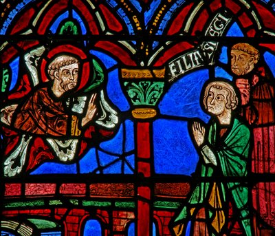 St Cheron vindue: vises ved hans grav (w15) af French School