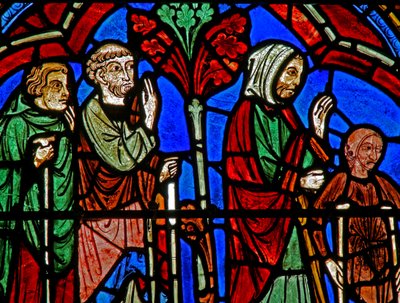 St Cheron vindue: den syge ved hans grav (w15) af French School