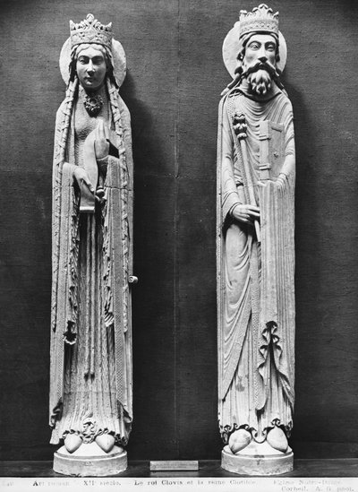 St. Clotilda og Clovis I, fra kirken Notre-Dame i Corbeil (gipsafstøbning) (se også 383112, 383113) af French School