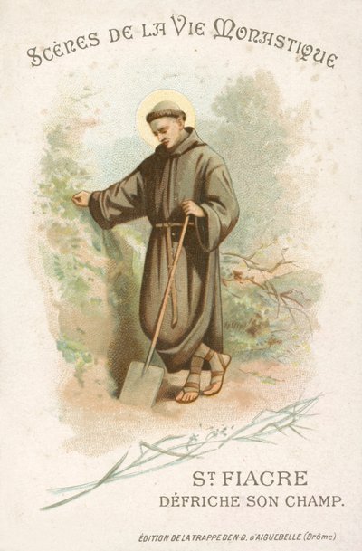 St Fiacre rydder sit felt (chromolitho) af French School
