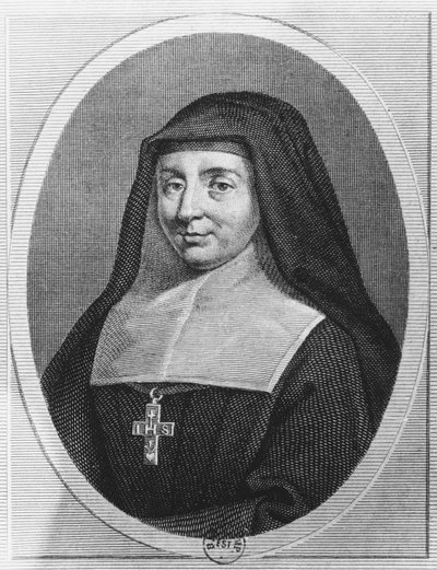St Jane Frances de Chantal (gravering) af French School