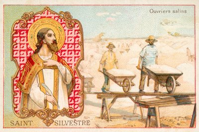 St Sylvester (chromolitho) af French School
