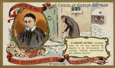 St Vincent de Paul, fransk præst (chromolitho) af French School