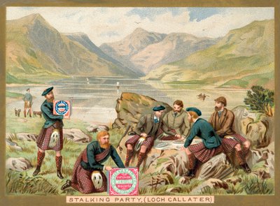 Stalking-fest, Loch Callater, Skotland (chromolitho) af French School