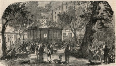 Frimærke af Cheval Blanc i Paris i det 19. århundrede - Indgravering i "Tableau-de-Paris"" af Edmond Texier 1852 af French School