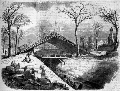 Status over værkerne af gletsjeren i Bois de Boulogne, Paris af French School