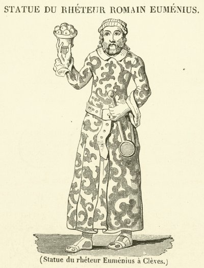 Statue du rheteur Eumenius a Cleves (kobberstik) af French School