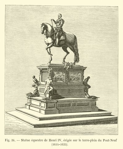 Rytterstatue af Henri IV, rejst på dæmningen af ​​Pont-Neuf, 1614-1635 af French School