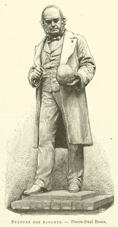 Statuer af lærde, Pierre-Paul Broca (gravering) af French School