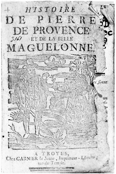 Historien om Pierre de Provence og Belle Maguelonne, Bibliotheque Bleue, Troyes, 1738 af French School