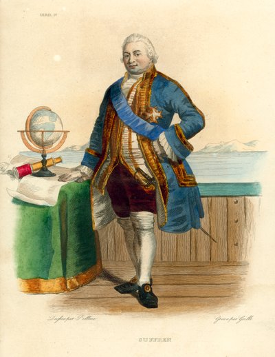 Suffren (farvet gravering) af French School