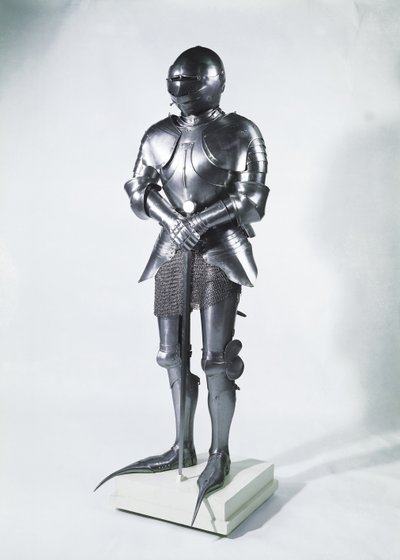 rustning med poulaines, ca. 1480 (metal) af French School