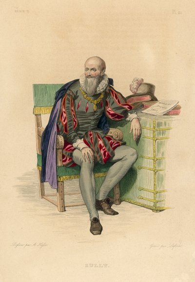 Sully (farvet gravering) af French School