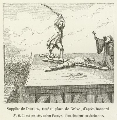 Torment of Desrues, hjul på Place de Greve, efter Bonnard af French School