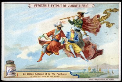 Tale of 1001 Nights (Tales of Thousand One Nights): Prins Achmed og Fairy Paribanu - chromo. af French School