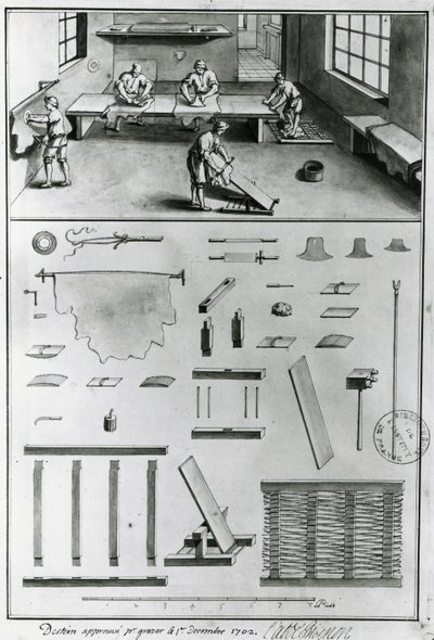 Tanners, fra beskrivelserne af kunst og håndværk af Denis Diderot (1713-84), udgivet ca. 1770 (s/h foto) af French School