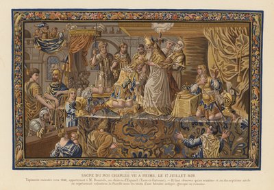 Gobelin, der forestiller kroningen af kong Charles VII af Frankrig, Reims af French School