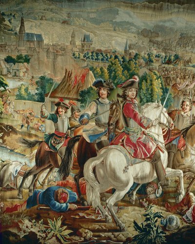 Billedtæppe, der viser Karl, hertug af Lothringen under ... (uld og silke) af French School