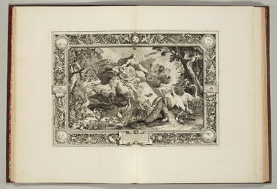 "Kongens gobeliner, hvor de fire elementer og de fire årstider er repræsenteret" af Andre Felibien, 1670 af French School