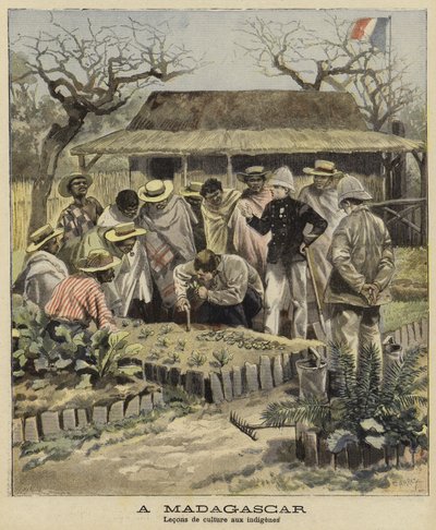 Undervisning af indfødte i landbrugsteknikker, Madagaskar, 1897 af French School
